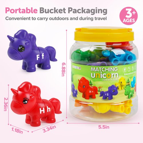 kizh ABC Letters Matching Toys Double-Sided Alphabet Learning Toy for Kids Fine Motor Toys Uppercase Lowercase Letters Sorting and Matching Game Easter Birthday Gifts for Toddlers Kids 3 4 5（13Pcs）