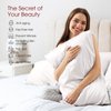 WLOSJ 100% Silk Pillow Cases 2 Pack Queen Size Mulberry Silk Pillowcase for Hair and Skin Set of 2 Highest Grade 6A Silk Soft Breathable Cooling with Hidden Zipper, White