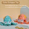 Cartoon Bath Toys Octopus Clockwork Mini Cute Swim Learning to Walk Baby Bathtub Toys Infant Water Land Classic Toy for Children (Octopus Red)