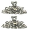 2 Pcs Women Retro Chic Rhinestone Alloy Fancy Hair Claw Jaw Clips Pins -Vintage Flowers Hair Catch Updo Grip Hair Accessories for Thick Hair