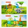 MiDeer Dinosaur Toy Magnetic Tiles 48 Pcs, Magnetic Building Blocks for Toddler 3-5, Educational Stack Tile Construction Magnet Block STEM Learning Toy for Kids Age 3-5 4-8