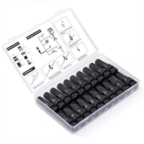 Malandra 20 Pack Low Voltage Wire Connector, Landscape Light Fastlock Connectors for Path Lights Outdoor Spotlight 12-14 Gauge Cable Malibu Paradise or Other Low Voltage Lighting(20PACK-Black)