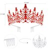 Tihebax Birthday Queen Sash & Rhinestone Tiara Red Sliver Crown Birthday Sash and Tiara for Women Girls Princess Tiara Crown Birthday Accessories Headband and Sash for Girls