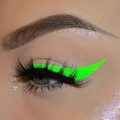 DELISOUL Neon Liquid Eyeliner Pen, Waterproof Smudge-proof Pigmented Eye Liner, Glow Brightly Under UV Lights, Colorful Eye Makeup For Rave Party Music Festival, Neon Green