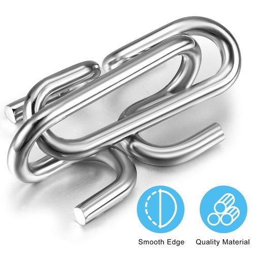 Poen 48 Pcs Metal Puzzles for Adults Brain Game Disentanglement Puzzles Hanayama Brain Teaser Puzzle with Pouch Unlock Interlocking Toy Game IQ Magic Trick Metal PuzzleToy Gift