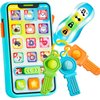 JOYIN Baby Musical Toy Phone and Car Keys Teether Set, 60+ Music and Learning Phrases, Baby Learning Toys 10 Months, Toddler Birthday Gifts for Girs Boy Toys