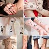 Yazhiji 60 Sheets Tiny Waterproof Temporary Tattoos, Moon Stars Constellations Music Compass Anchor Words Lines Flowers for Kids Adults Men and Women