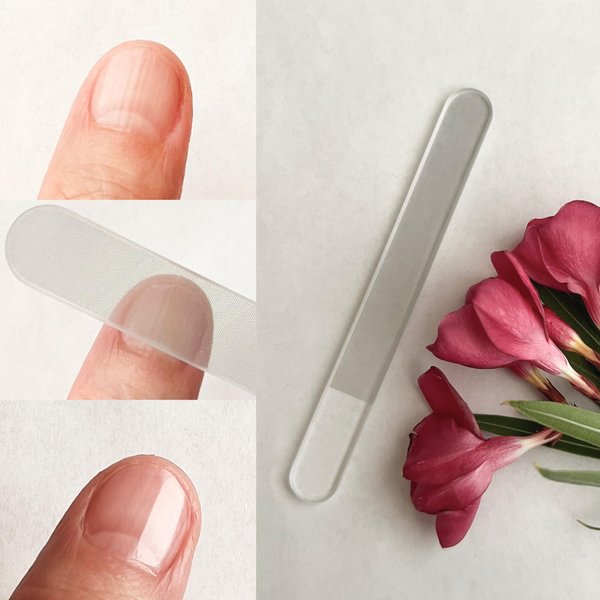 Glass Nail File with Case - Glass Nail Buffer for Shining Natural Nails, Nano Glass File, Crystal Nail File, Glass Nail Polishing File, Glass Nail Shiner, Glass Nail Polisher (1, Count)