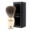 Edwin Jagger 81SB587 Simulated Pure Badger Hair Shaving Brush with Nickel Plated Collar and End Cap, Ivory