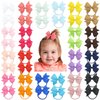 inSowni 40 Pack/20 Pairs Grosgrain Ribbon Bow Hair Ties Elastics Pigtail Ponytail Holders Bands Ropes Scrunchies for Baby Girls Toddlers Kids Children Teens
