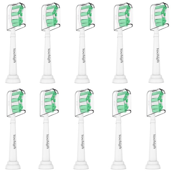 Vochigh Replacement Toothbrush Heads for Philips Sonicare ProtectiveClean: Compatible with Sonicare DailyClean EasyClean 2 Series & 3 Series Electric Toothbrush 10 Pack, Green