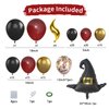 Magical Wizard School Balloons Garland Arch Kit,Burgundy Black Gold Arch With BONUS Diy Snitch Wizard Hat for Magical Wizard School theme Birthday Decorations Magic Theme
