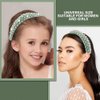 AHONEY Green Headband for Women Girls, Hair Bling Rhinestone Crystal Glitter Sparkly Diamond Padded Headband Fancy Jeweled Headpiece Holiday Hair Accessories Birthday Gifts (Green)
