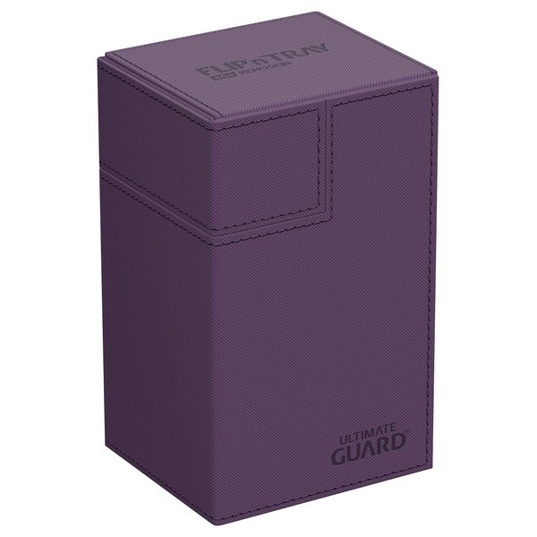 Ultimate Guard Flip 'n' Tray 80+, Deck Case for 80 Double-Sleeved TCG Cards +Dice Tray, Purple, Independent Magnetic Closure & Microfiber Inner Lining