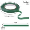 Prudiut 2 Roll Green Floral Tape Waterproof Florist Tape, 1/2" Wide Flower Wrap Tape Floral Tape for Fresh Flower Bouquet Wrap Flower Arrangements Crafts (100Ft/33.4 Yd)