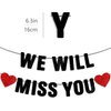 JunyRuny Pre-strung We Will Miss You Black Glitter Banner, Graduation Retirement Party Decorations, Going Away Farewell Gifts for Coworkers, Goodbye, Leaving, Army, Good Luck Supplies Decor