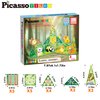 PicassoTiles Magnet Tile Building Blocks Forest Animal Themed Playset with 8 Character Action Figures Educational STEM Learning Construction Kit Pretend Play Magnetic Tiles Toddler Kids Ages 3+ PTQ26
