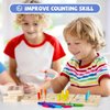 ISMETACU Wooden Montessori Number Blocks for Toddlers, Counting Peg Board for Kids Age 3 4 5,Preschool Learning Toys,Ideal for Kids 3 4 5 Years Old