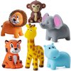 Mini Zoo Animals Bath Toys - (Pack of 12) Vinyl Rubber Jungle Safari Animal Figures, Squeezable Bath Tub Toys for Kids, Baby Shower, Birthday Party Supplies, Favors, Cake Decor, Table Decorations