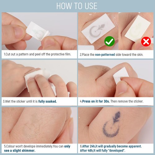 2sheets Semi Permanent Tattoo Tiny Small Temporary Tattoos Realistic Finger Tattoos Adult Women Fake Tattoos Long Lasting 1-2 Weeks