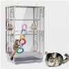 Sugar Glider Hanging Six-Ring Climbing Toys,Sugar Glider Swing Toys,Sugar Glider Climbing Rope Cage Accessories for Sugar Glider Ferret Hamster Squirrel Chinchilla Parrots Climbing Exercising
