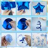 56 PCS Happy Birthday Balloons Happy Birthday Banner Silver and Black Balloons for Boys Men Girls Women 16th 18th 20th 21st 25th 30th 40th 50th 60th Birthday Party Decorations (Blue)