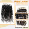 Water Wave Tape in Human Hair Extension for Black Women,9A Brazilian Human Hair Adhesive Tape in Hair Loose Wave Skin Weft Tape ins Human Hair Extension Full Ends 20PCS 50G(16inch #Natural Black)