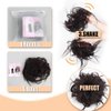 HMD Tousled Updo Messy Bun Hair Piece Hair Extension Ponytail With Elastic Rubber Band Updo Extensions Hairpiece Synthetic Hair Extensions Scrunchies Ponytail Hairpieces for Women