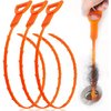 HFLYJPYW 3 Pack 25 Inch Hair Snake Hair Drain Clog Remover Cleaning Tool Drain Opener sink snake Drain Auger Hair Remover Tool For Sewer, Toilet, Shower Kitchen Sink, Bathroom Tub