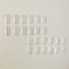 White Press on Nails Short Square Fake Nails Aurora Chrome False Nails with Designs Solid Mirror Pearl White Flash Acrylic Nails Glue on Nails Full Cover Stick on Nails for Women 24 Pcs