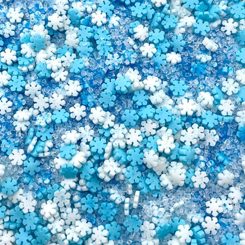 Snowflake Crystals Sanding Sugar | Sprinkles | Snowflake Sprinkles | Blue Sugar | Blue Sprinkles | Cookie Sprinkles | Manvscakes