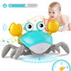 Crawling Crab Baby Toys, Tummy Time Toys for 3 4 5 6 7 8 9 10 11 12 Boy Girl with Music&Speed Control, Dancing Walking Crawly Crab for Toddler Infant 6-12 12-18 Month Valentines Day 1st Birthday Gifts