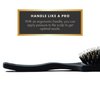 Everlong Hair Boar Bristle Brush, Black, Adds Shine & Promotes Hair Growth, Scalp Massage & Detangling, Safe for All Hair Types Extensions & Wigs, Matte Black Coated Ergonomic Handle