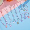 PinkSheep Jewelry Sets Beaded Necklace and Beads Bracelet for Kids 10 Sets Unicorn Mermaid Necklace and Beads Little Favors Bags for Girls Princess Dress Up Pretend Play