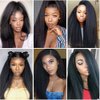 1B Yaki Straight Bundles Human Hair Color 1B Kinky Straight Bundles 8a Grade Double Weft Brazilian Remy Hair Weave Extensions Soft and Silky for Black Women (18 20 22 inch 3 Bundles)