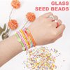 Redtwo 8000pcs 3mm Glass Seed Beads for Bracelet Making Kit, Small Beads Friendship Jewelry Making Kit, Tiny Waist Beads Kit with Letter Beads and Elastic String, DIY Art Craft Girls Gifts.