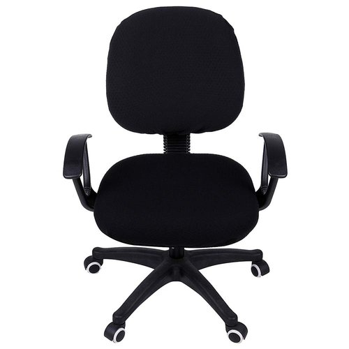 smiry Office Computer Chair Covers, Stretch Jacquard Universal Desk Rotating Chair Slipcovers Protector, Seat Cover + Backrest Cover, Black