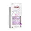 KISS Gel Fantasy, Press-On Nails, Nail glue included, 'One Day Jelly', Light Purple, Medium Size, Almond Shape, Includes 28 Nails, 2G Glue, 1 Manicure Stick, 1 Mini File