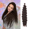 Deep Wave Braiding Hair Color 4 Water Wave Crochet Hair 16 Inch Ocean Wave Crochet Hair for Butterfly Locs Soft Faux Locs French Curl Crochet Braids Curly Crochet Hair Dreadlock Extensions(3 Packs)