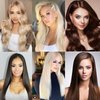 16inch Natural Black Clip In Hair Extensions Real Human Hair For Women 7pcs Per Set with 16 Clips 100% Remy Virgin Human Hair Clip In Extensions Double Weft Clips Straight Soft Hair