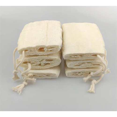 Natural Loofah Sponge, Natural Loofah Exfoliating Body Sponge Scrubber, Natural Loofah Exfoliating Bath Scrubber for Adults for Adults, Men and Women Shower (6PCS)