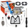 HUZTL 590460102 Carburetor for Husqvarna 125B 125BX 125BVX Leaf Blower Parts C1Q-W37 Carb Air Filter Fuel Line Kit