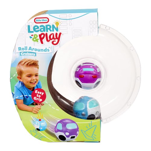 Little Tikes Learn & Play Roll Arounds Vehicle 2-Pack Cruisers- Toy Cars and Ball Play in One, Easy Grip & Roll Cars- Birthday Gifts for Kids, Toddler Toys for Boys and Girls Ages 18 months 1 2 3+ Years