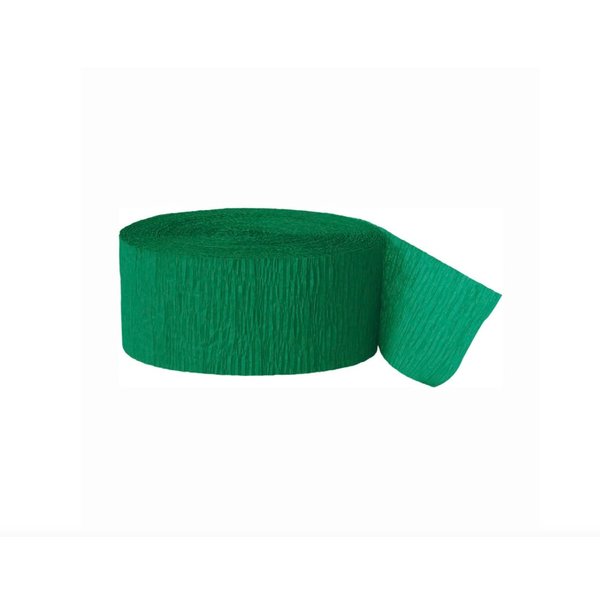 Premium Emerald Green Crepe Paper Streamer - 81 ft (1 Pc) - Perfect for Birthdays, Weddings, and Events