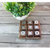 Wooden Tic Tac Toe Game | Board game for kids and family | Table Top Living Room Decor Fun Game | Indoor Outdoor Adults classic Travel Game (Burnt Wood)