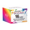 Custom Body Art Set of 16 Colors 1-oz Bottles of Water Based Face-Body Airbrush Colors