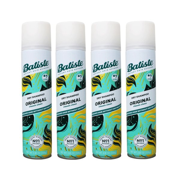 Batiste Instant Hair Refresh Dry Shampoo, Original Classic Clean, Refreshes Hair Without Drying Out, 3.81 oz (Pack of 4)
