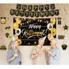 Retirement Party Decorations For Women Men, Black And Gold Happy Retirement Banner Sign Party Supplies, 180cm X110cm Retired Backdrop for parties, 8pcs Hanging Swirl