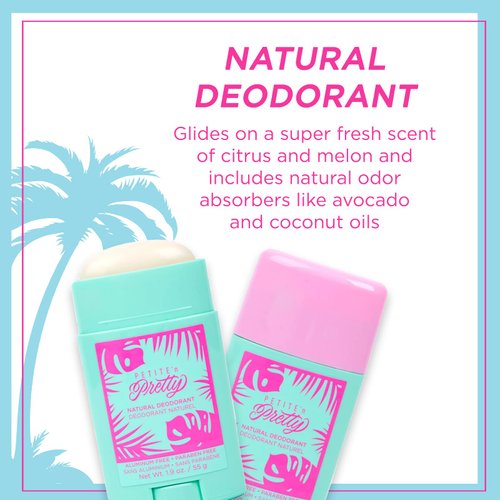 Petite 'n Pretty 2-Pack Natural Deodorant for Kids, Children, Tweens and Teens - Pediatrician & Dermatologist Approved - Made in the USA