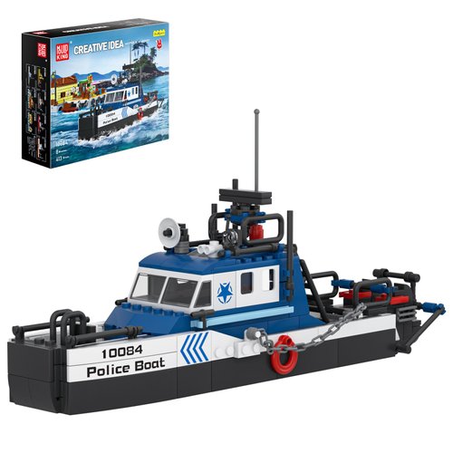 Mould King Building Sets 10084 City Police Boats and Ships Building Blocks, Multi-Functional City Sea Coast Guard Boat Sets STEM Projects, Building Kit Toy Mini Boat Sets for Adults Kids 8+(413pcs)